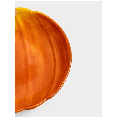 Блюдо, 23 см, керамика, оранжевое, Тыква, Bright pumpkin
