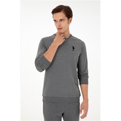 Erkek Antrasit Melanj Basic Sweatshirt