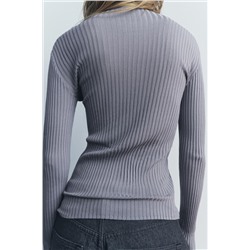 T-SHIRT WITH RIBBED DETAIL