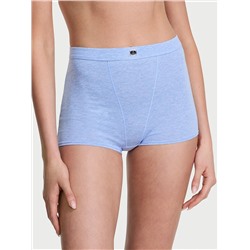 Logo Cotton High-Waist Boyshort Panty