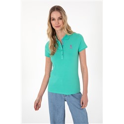 Kadın Mint Basic Polo Yaka Tişört