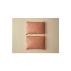 English Home Textured Plain Kolay Ütülenir 2'li Yastık Kılıfı 50x70 Cm Terracotta 10040366