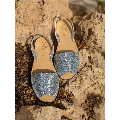 AB. Zapatos 320-5 GLITTER PLATA+Pelle CANDELA plata АКЦИЯ