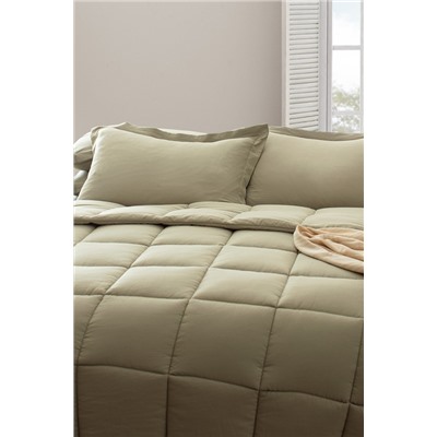 Mona Çift Kişilik Comforter Set - Haki