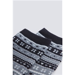 Calcetín largo jacquard cenefas