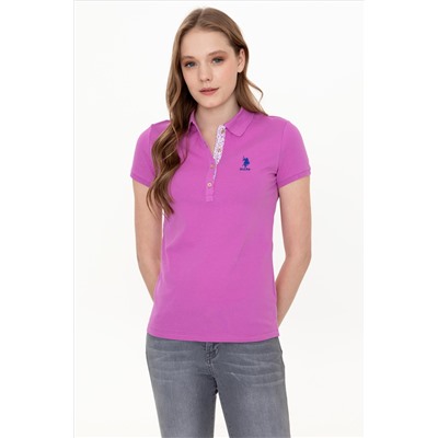 Kadın Menekşe Basic Polo Yaka Tişört