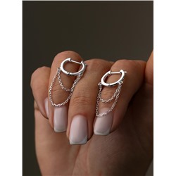 Серьги из серебра родированные 925 пробы 11-1027р