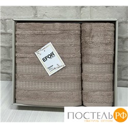 T1147/SM03 Набро полотенец EFOR из 2-х предметов (50*90.70*140) модель FILIZ (капучино) CAPUCINO