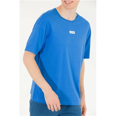 Erkek Saks Comfort Bisiklet Yaka Tişört