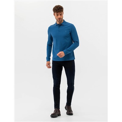 Açık Lacivert Slim Fit Basic Sweatshirt