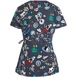 koi Scrubs tokidoki Space Mock Wrap Print Top