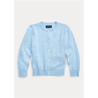 Girls 2-6x Knit-Heart Cotton Cardigan