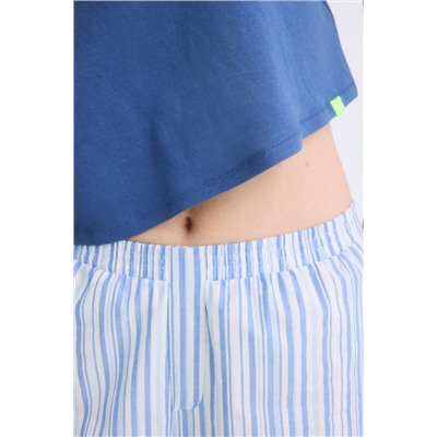 Pijama 100% algodón rayas azul
