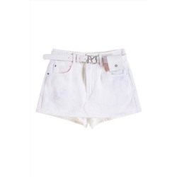 Short vaquero Blanco