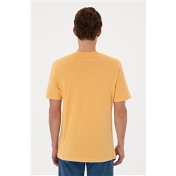 Erkek Regular Fit Bisiklet Yaka Turuncu Tişört
