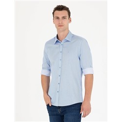 Mavi Slim Fit Uzun Kollu Gömlek