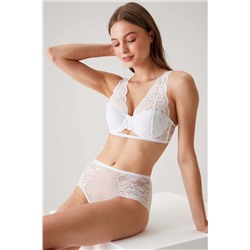 Pierre CardinEkru 4840 Cenova Soft Push Up Dolgulu Dantelli Sütyen Ve Yüksek Bel Külot İç Çamaşır Takımı