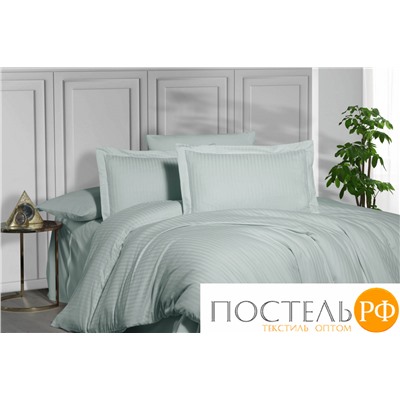 Постельное белье "Карвен" Stripe Satin семейное N 164-SS 013 mint/ментоловый