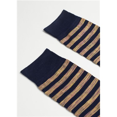 Kurze gerippte Herrensocken aus Fil d‘Ecosse