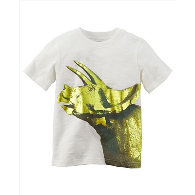 Foil Print Dinosaur Graphic Tee