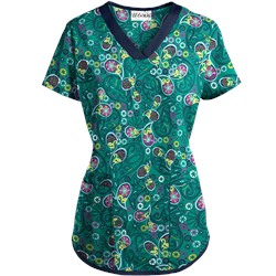 UA Pretty Persian Rain Forest Print Scrub Top