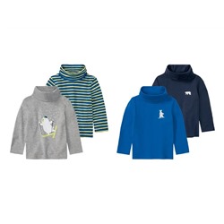 lupilu Kleinkinder Jungen Ski Rollkragenshirts, 2 Stück, mit hohem Baumwollanteil