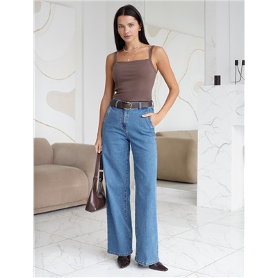 Топ с двуслойной зоной бра на бретелях из хлопка