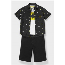 Batman - Set - Hemd, Kurzarmshirt und Shorts - 3 teilig