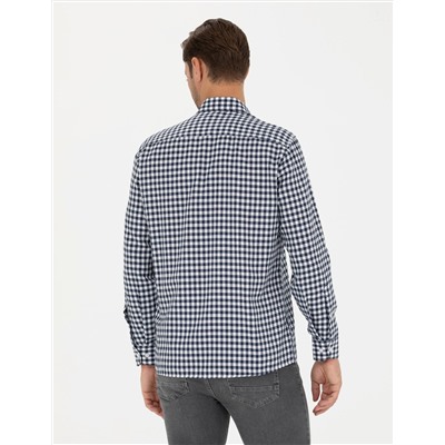Lacivert Regular Fit Uzun Kollu Gömlek