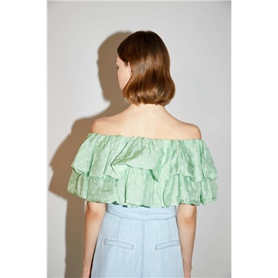 Top de seda Verde