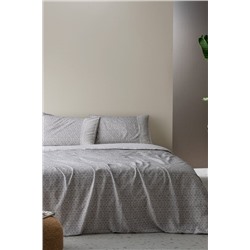 Lavem King Size %100 Pamuk Madame Coco Crep Baskılı Nevresim Takımı - Gri