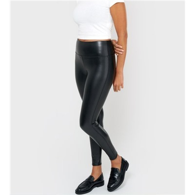 HIGH RISE FAUX LEATHER PULL ON LEGGING