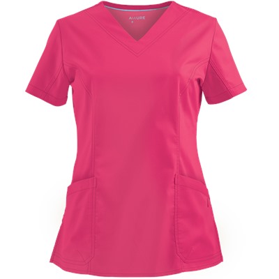 White Cross Scrubs Allure V-Neck Stretch Top