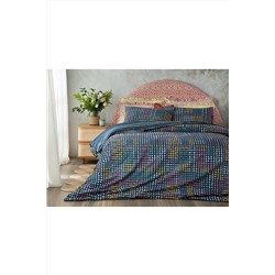 English Home Daisy Patchwork Pamuklu Tek Kişilik Nevresim Seti 160x220 Cm Lacivert 10039002
