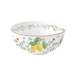 Салатник, 15х8 см, 600 мл, фарфор P, белый, Цветы и лимоны, Fleurs et Citrons, 62848
