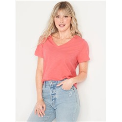 EveryWear Slub-Knit V-Neck T-Shirt for Women