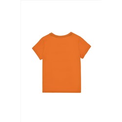 Erkek Çocuk Turuncu Bisiklet Yaka Tişört