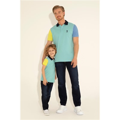 Erkek Regular Fit Polo Yaka Mint Tişört