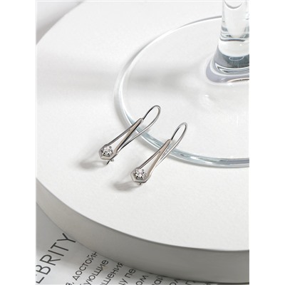 Серьги из серебра с фианитами родированные 925 пробы С-3955-Р
