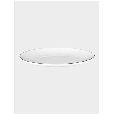Тарелка закусочная, 23 см, фарфор P, белая, с серебристым кантом, White Platinum