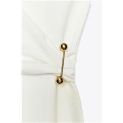 MIDI DRESS WITH BROOCH
