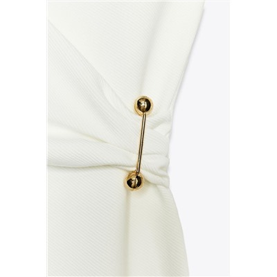MIDI DRESS WITH BROOCH