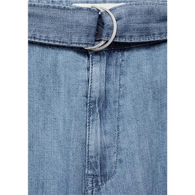 Pantalón fluido wideleg cinturón