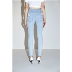 Vaquero skinny fit de tiro alto Azul claro