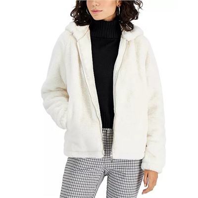 Jou Jou Juniors' Hooded Faux-Fur Coat, Created for Macy's