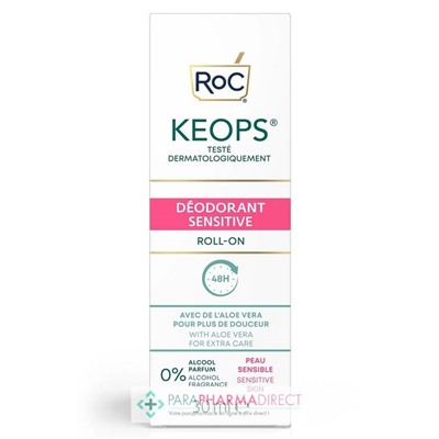 Roc Keops - Déodorant Sensitive - Aloe Vera - Peau Sensible - Roll-on 30 ml