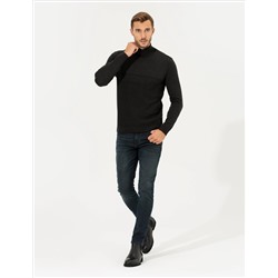 Antrasit Slim Fit Balıkçı Yaka Triko Kazak