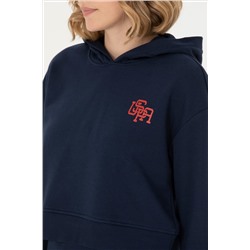 Kadın Lacivert Kapüşonlu Sweatshirt