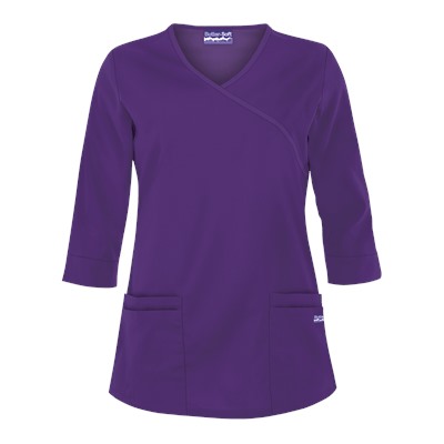 Butter-Soft Scrubs by UA™ 3/4 Sleeve Mock Wrap Top