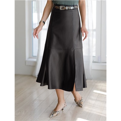 Расклешенная юбка из искусственной кожи